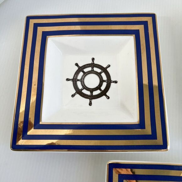 C Wonder Set Of 3 Trinket Dish Nautical Beach House Candy Dish 6.5” - Picture 2 of 12